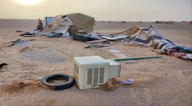 الوحدة التنفيذية بالجوف: تضرر 1370 أسرة نازحة جراء المنخفض الجوي في 