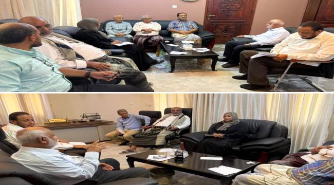 محافظ الحديدة يبحث أوضاع نازحي المحافظة في عدن مع رئيسة الفريق المختص برئاسة الجمهورية